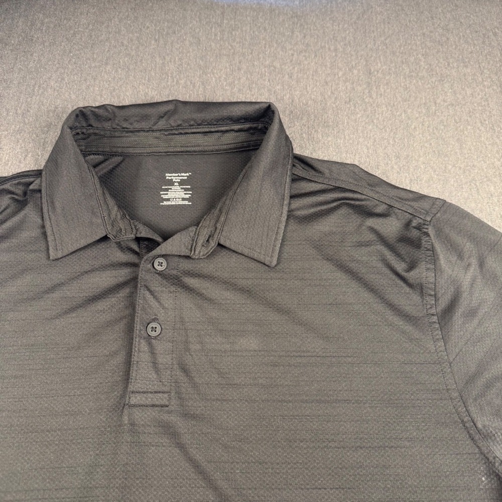 Members Mark Performance Polo Shirt Mens XL Black Short Sleeve Golf Athletic Top